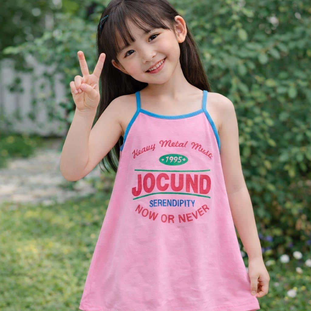 Cotton Korean Style Girls Vacation Spaghetti Strap Dress New Vest Dress Children's Summer Dress Sleeveless Stylish Dress