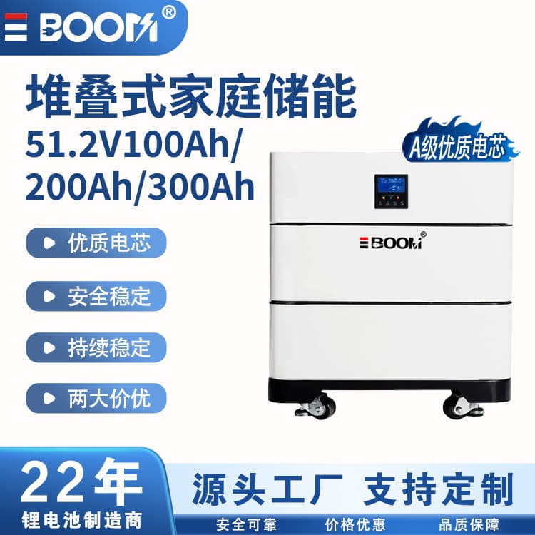 Multi-Function Home Power Battery 100Ah 200Ah Solar System ESS Battery Pack Deep Cycle 51.2V