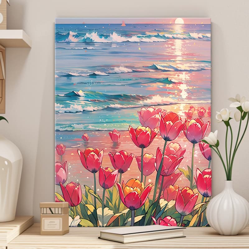 Cross-border 40×50 Landscape Diamond Painting 5D Full Drill New Diamond Sticker with Frame DIY Handmade Point Drill Art