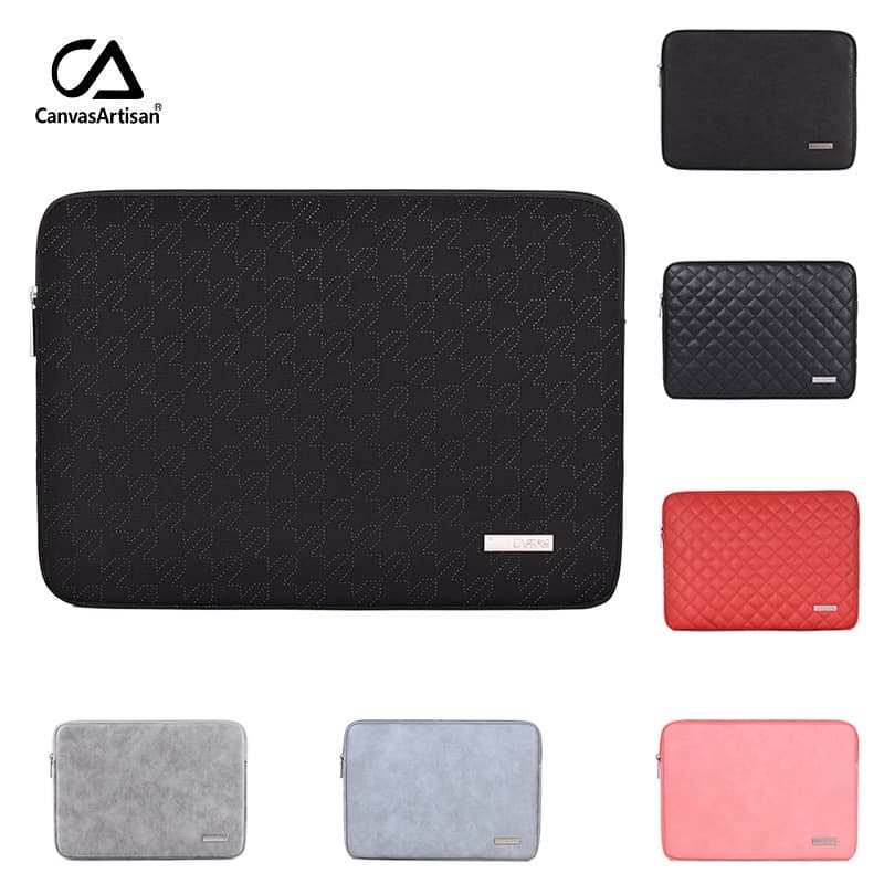 Leather-Like 17-Inch Laptop Protective Sleeve, PU Material Notebook Inner Bag, Durable Carry Case for Electronics