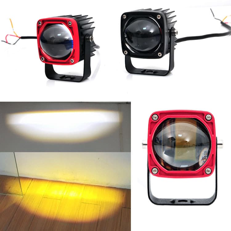 2-inch LED Square Light for Off-Road SUV Roof Bumper Fog Light, Ultra Bright Yellow and White Dual Color Light
