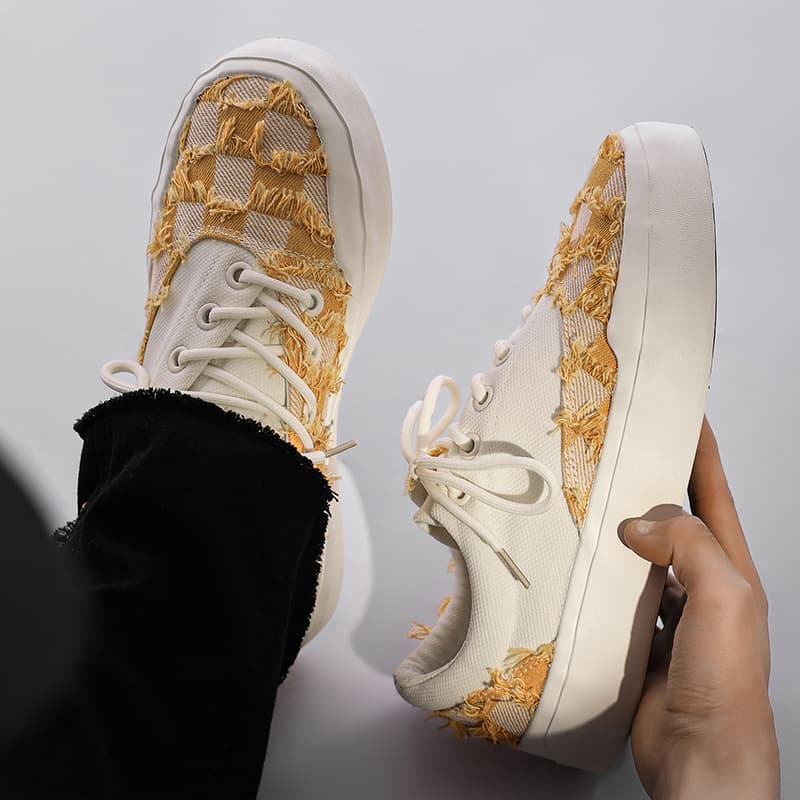 Guozi Same Style 2026 New Little Fragrance Handmade Frayed Edge Small Floral Classic Canvas Shoes Couple Skateboard Shoes X137
