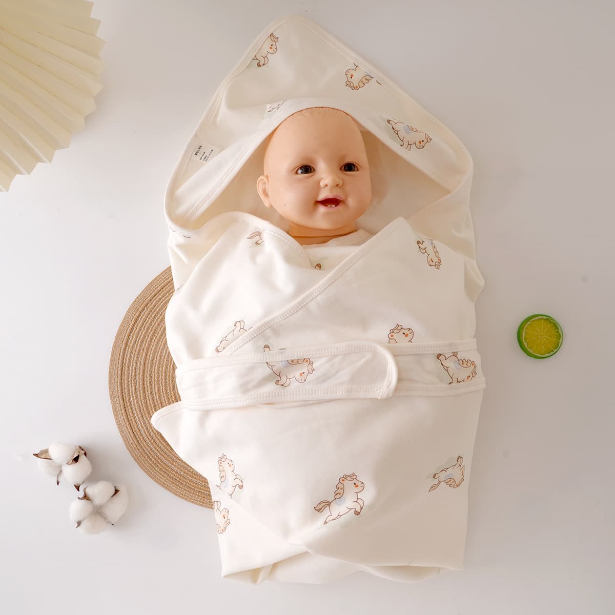 Newborn Swaddle Blanket Summer Thin Cotton Single-Layer Baby Wrap Combed Cotton Swaddle for Delivery Room