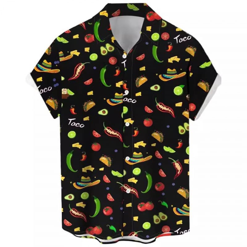 New Fashion Summer Casual Print Hawaiian Shirt for Men Vacation Beach Trade Cross-border Manufacturer