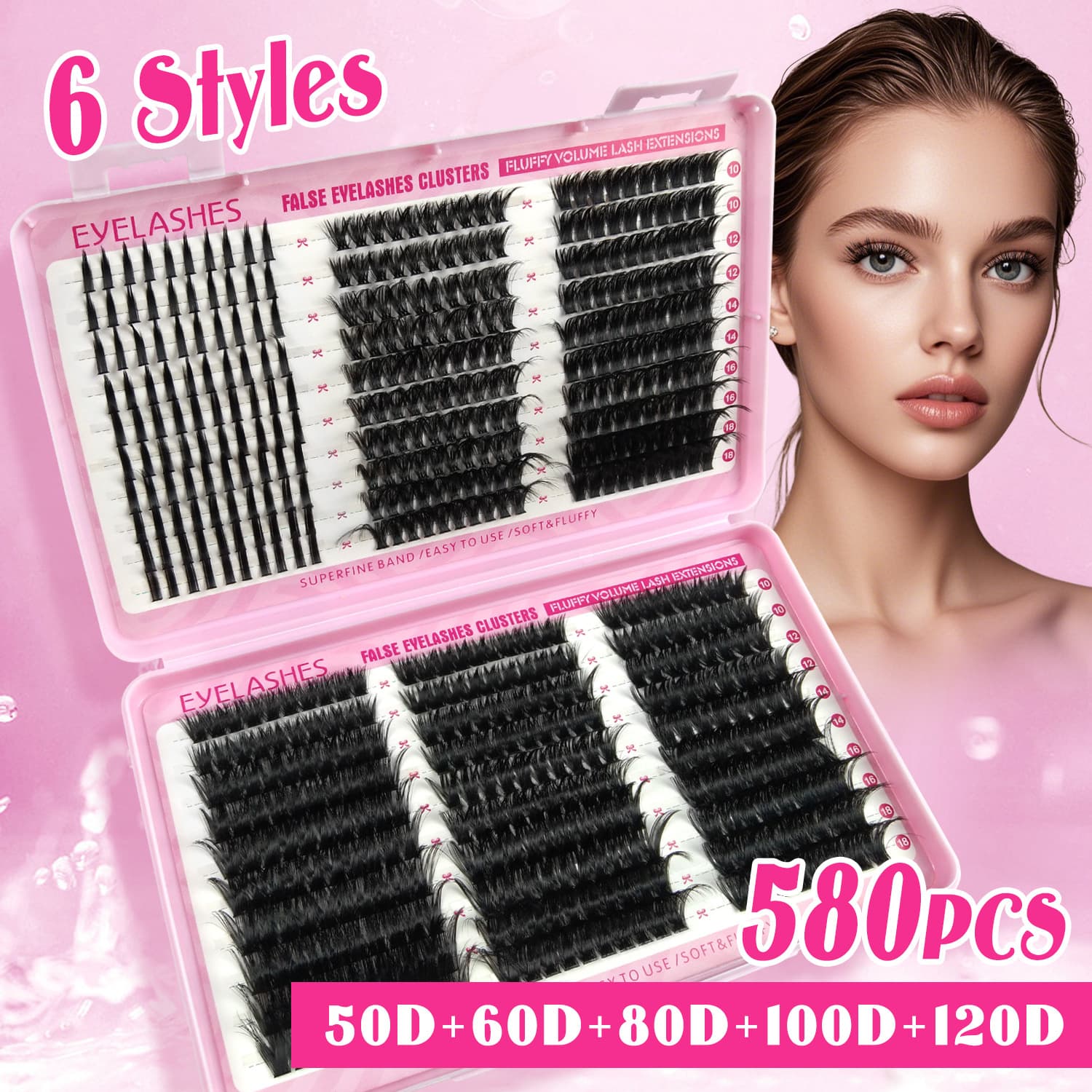 Cross-border European and American Fairy Lash Heat Fusion Pre-made Volume Lashes 60-120D Lash Book Source Factory
