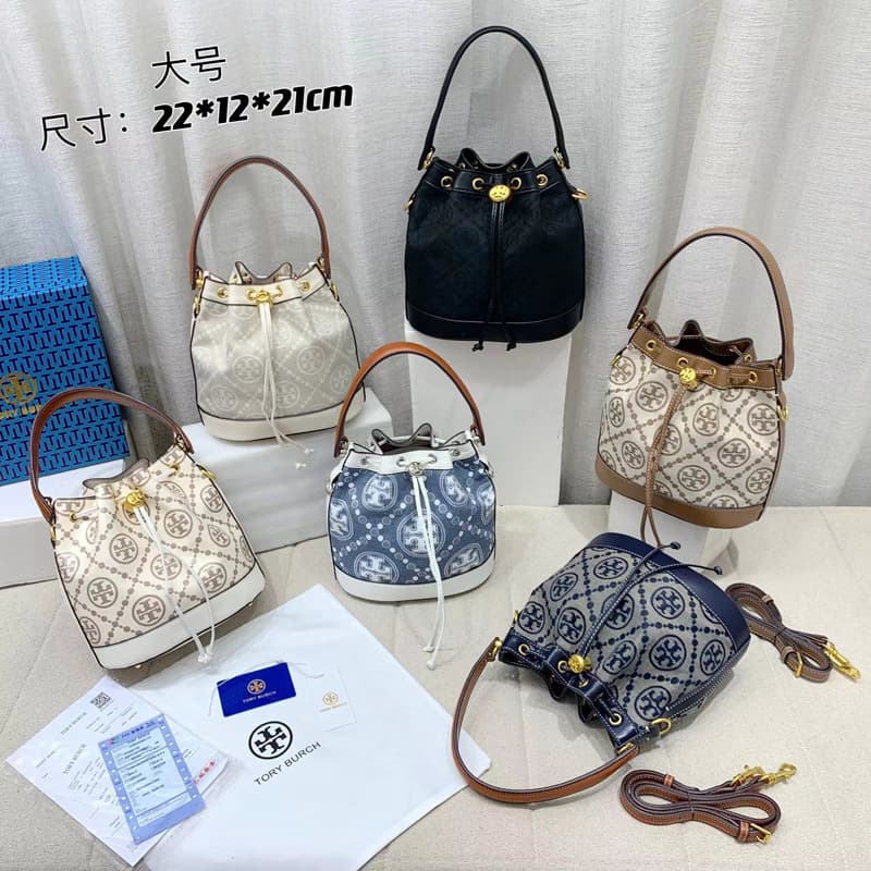 Tb New Trendy Bag with Old Flower All-Over Print Mini Bucket Bag Large Capacity Fashionable Versatile One-Shoulder Cross-Body Handbag for Women