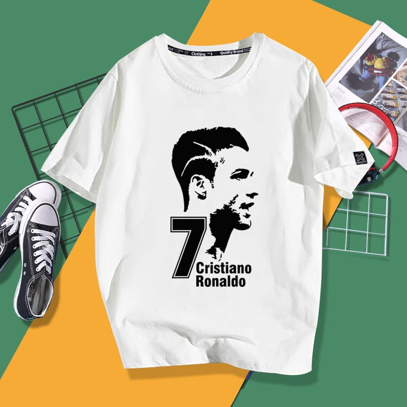 Juventus Cristiano Ronaldo CR7 Portugal Real Madrid Short Sleeve T-Shirt Football Jersey Sports Fan Casual Tee