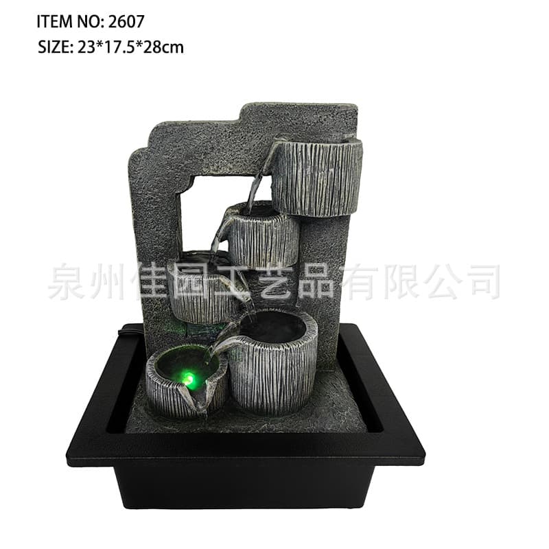 European-style Small Desktop Water Fountain Feng Shui Decoration for Living Room Entryway Home Resin Fountain Craft