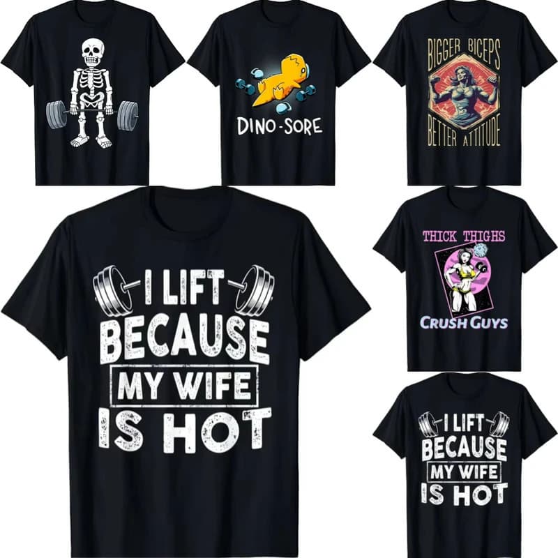 【Cross-border EU Size】nd Skull Gym T-shirt for Men Women's Funny Print