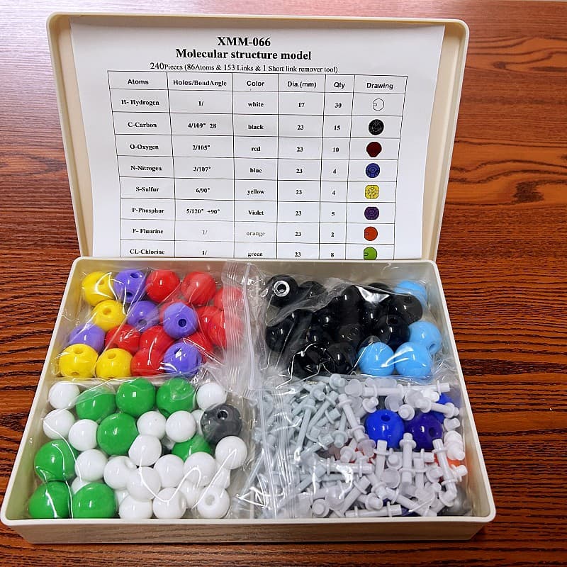 240-Piece Molecular Structure Model Set Export Packaging