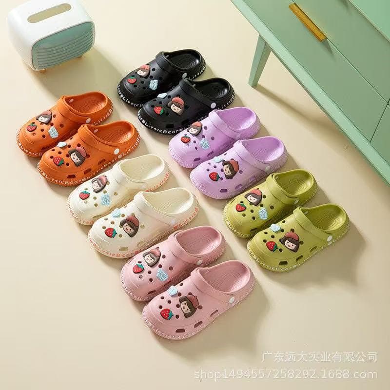 Children's Croc EVA Sandals Girls Boys Summer Anti-Slip Soft Sole Breathable Beach Shoes Pink Green