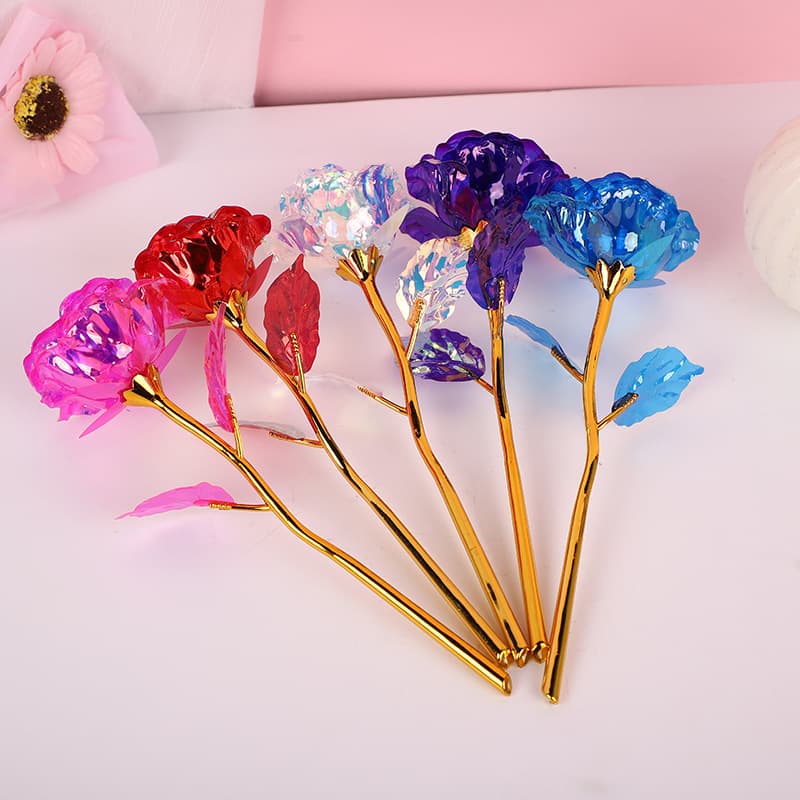 18cm small gold foil flower Mother's Day gift for mom - a creative gift featuring colored gold roses.