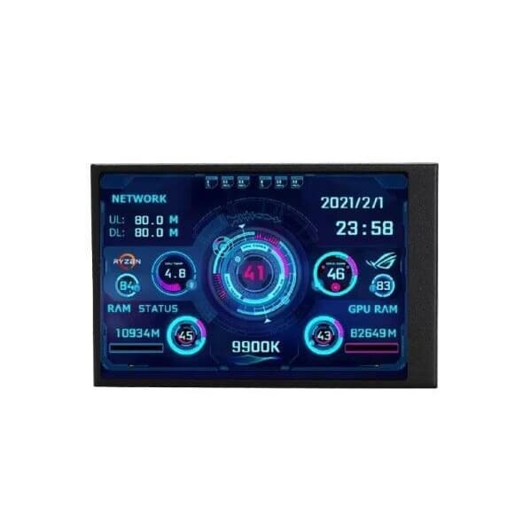 3.5-inch IPS USB-C Dynamic Secondary Screen PC Case Monitor USB AIDA64