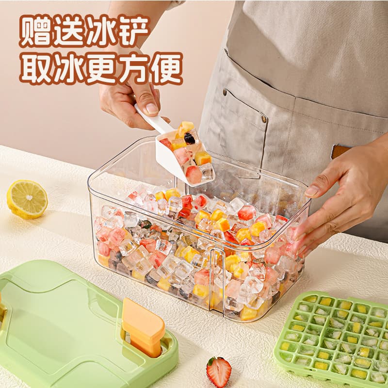 Multi-layer Ice Cube Tray, Easy Release, Large Capacity Ice Cube Mold, Press-Type Ice Cube Box for Home Use