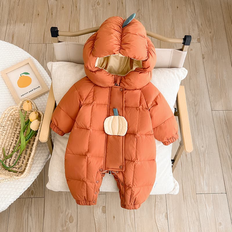 Baby Down Jacket Winter Unisex Jumpsuit Thickened Warm Romper 90% White Duck Down Winter Outing Wear