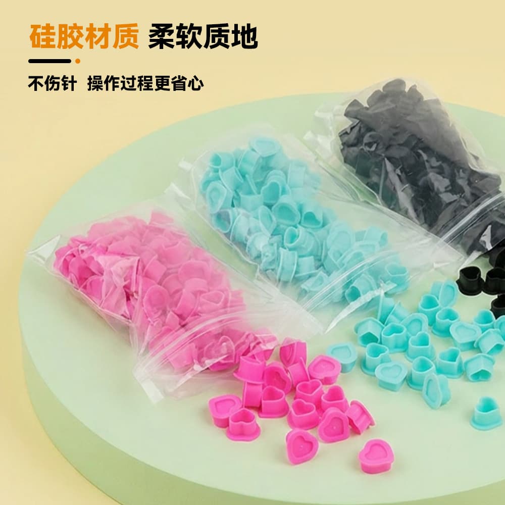 Long Artist Tattoo Equipment, Tattoo Ink Cups, Colorful Heart-Shaped Ink Cups, Silicone Soft Ink Cups, Tattoo Pigment Cups