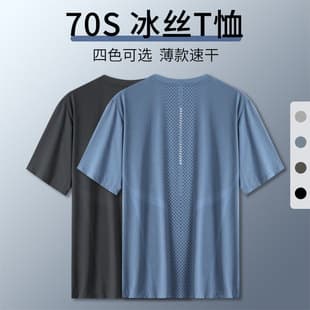 Men's Breathable Gym T-Shirt Summer Loose Quick-Dry Top, Basketball Training Shirt, Ice Silk Thin Running Short Sleeve