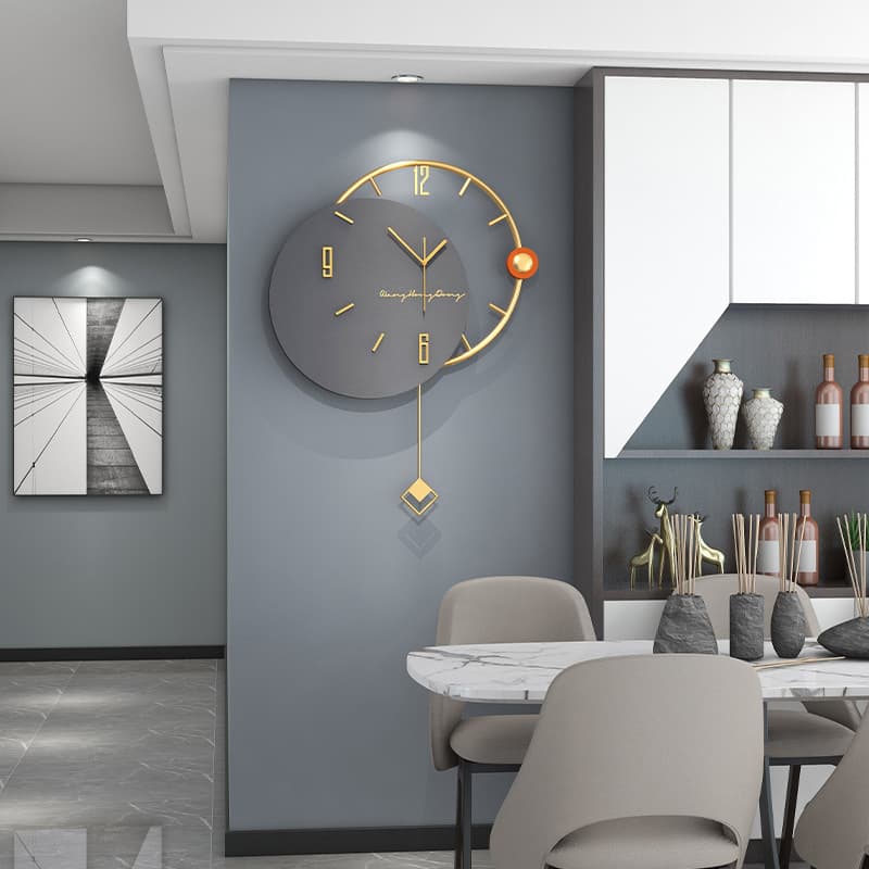 Light Luxury Living Room Wall Clock Modern Minimalist Silent Clock Home Restaurant Hallway Decorative Silent Wall Hanging Cross-Border Timepiece