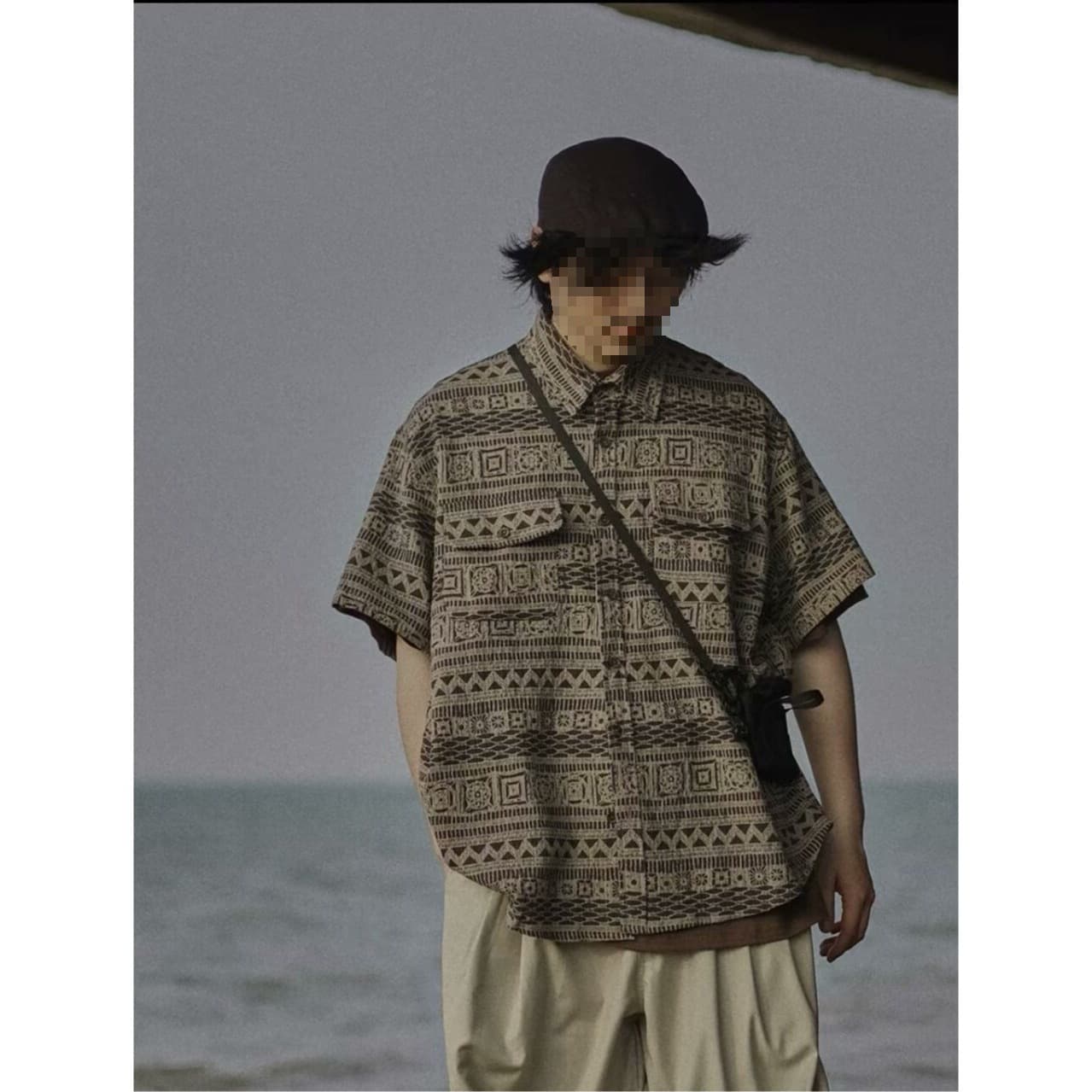 Crisis Youth Japanese Retro Short Sleeve Shirt Ethnic Style Loose Floral Shirt Top Summer Men and Women Jacket T-Shirt