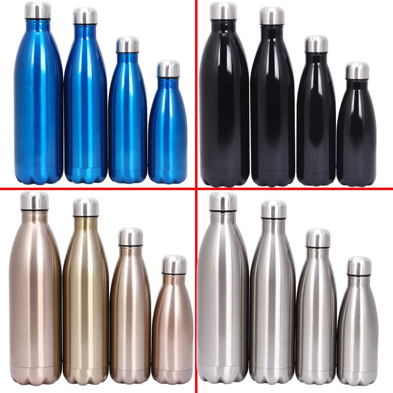 Trendy Sports Water Bottle Large Capacity Glossy Paint Cross-Border Supply 304 Stainless Steel Cola Bottle Insulated Cup Gift