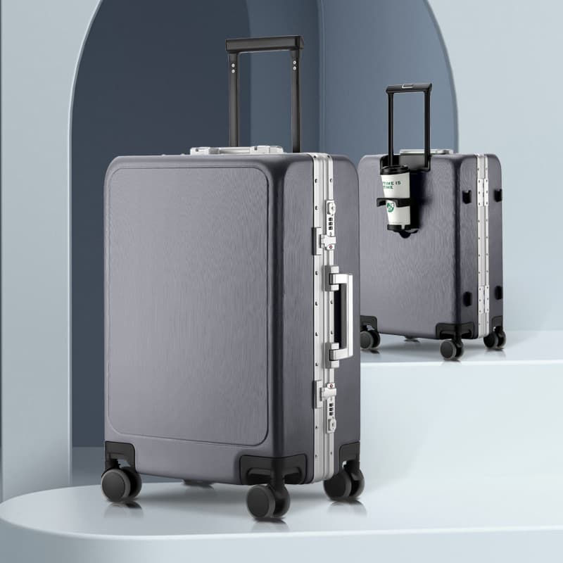 In-Stock Suitcase, 18-Inch Multi-Directional Wheels, 28-Inch TSA Lock Password Lock Carry-On with Cup Holder