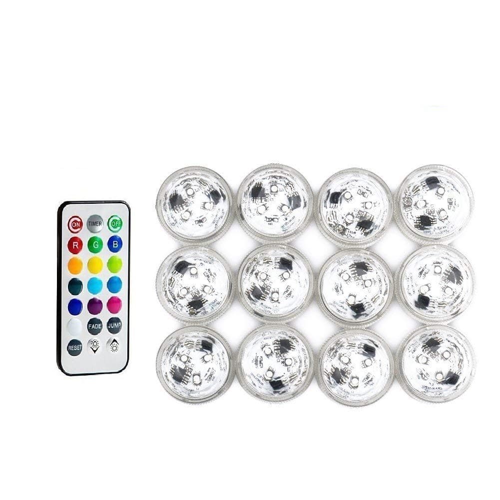 Submersible LED 21-key Remote Multicolor Timer Diamond Glowing Pool Light, DIY Night Light Vase Lamp for Fish Tank