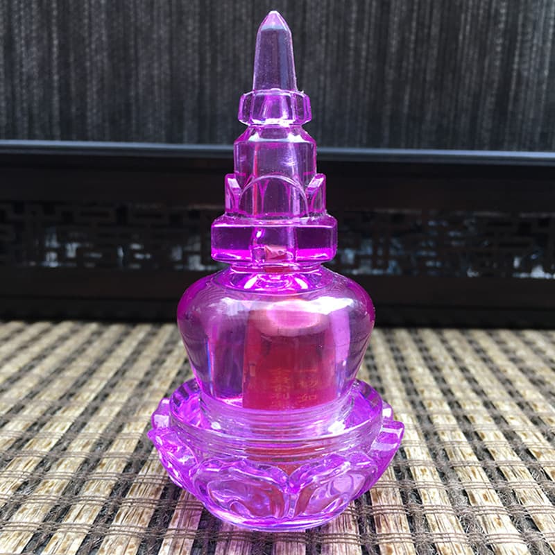 Scenic Area Crystal Purple Acrylic Craft Stupa - Tourist Souvenir