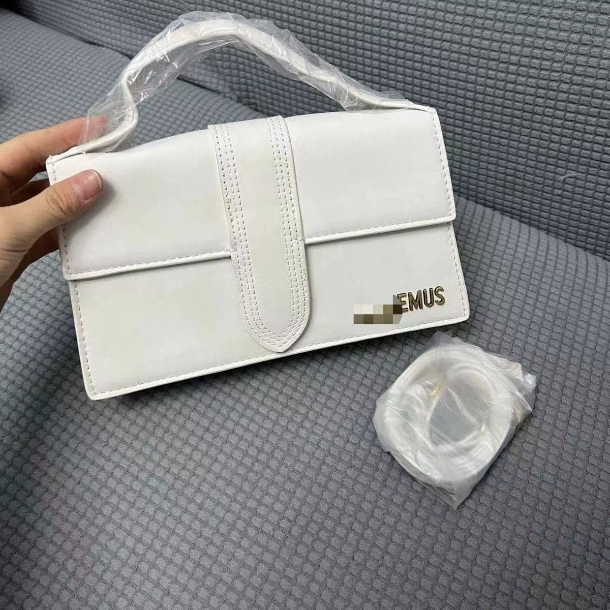 2025 New Women's Bag JACQ Same Style Correct Lettering Plush Shoulder Handbag Niche Design High Quality