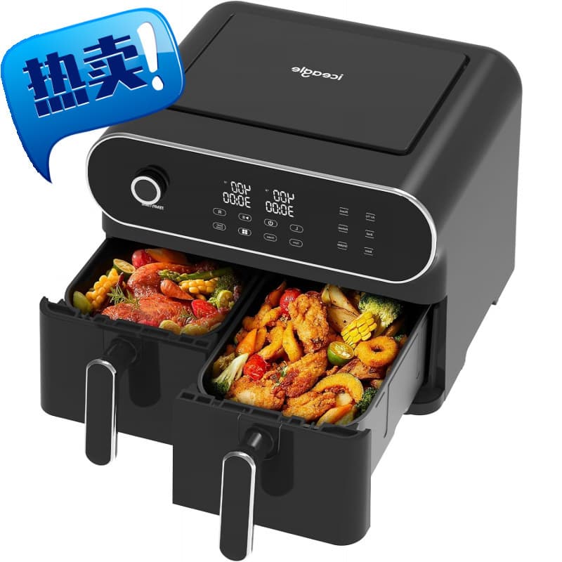 Iceagle Dual Air Fryer 11 Quart - 6-in-1 Air Fryer with 2 Frying