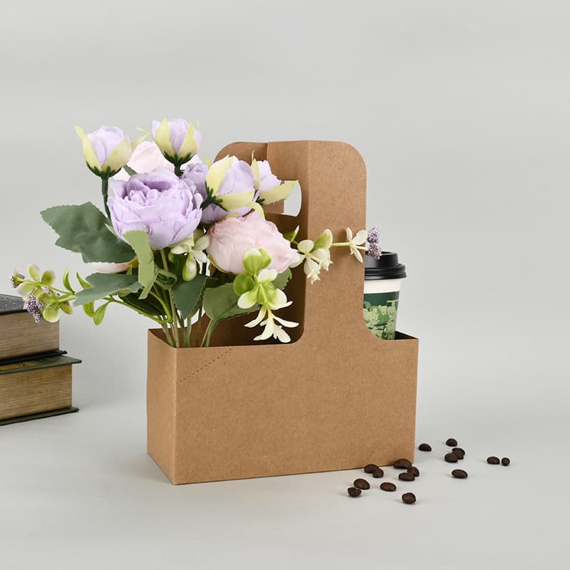 Ibrahimovic portable cup holder coffee cup packaging box kraft paper white box corrugated box packaging takeaway
