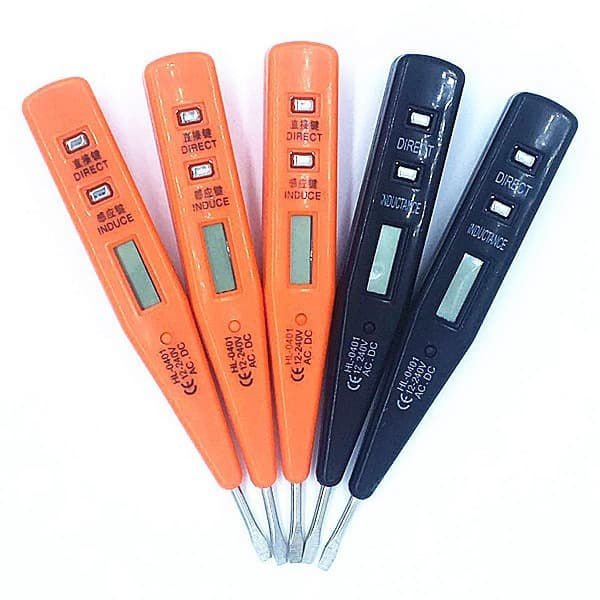 Long-term Wholesale Orange-Red Digital Display Test Pen Simple Digital Voltage Tester Electrical Test Pen Voltage Detector