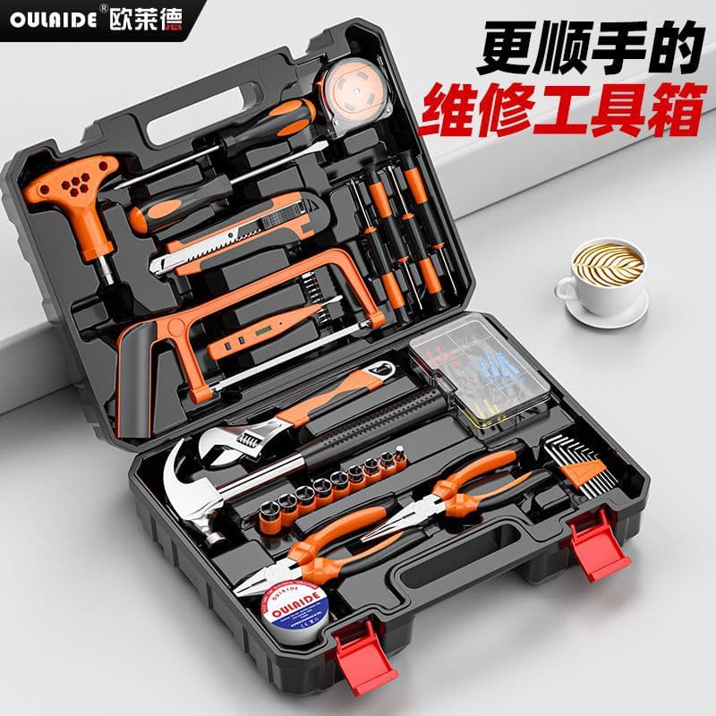 Oulaide Tool Box Set, Household Electrician Woodworking Repair Specialized Manual Tool Kit
