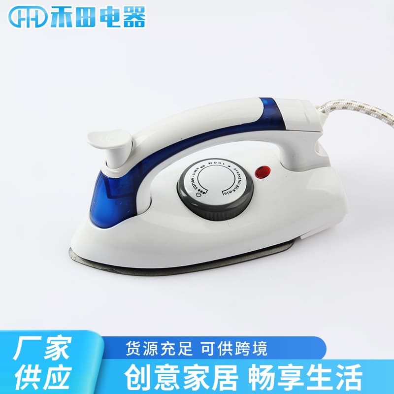 Manufacturer supplies household electric irons, portable mini electric irons, and steam irons with dry ironing capabilities.