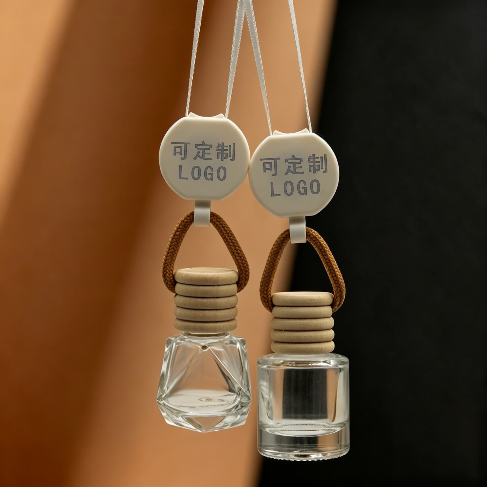 Car aromatherapy pendant easy-pull buckle lanyard car essential oil empty bottle creative interior pendant wholesale can be laser engraved