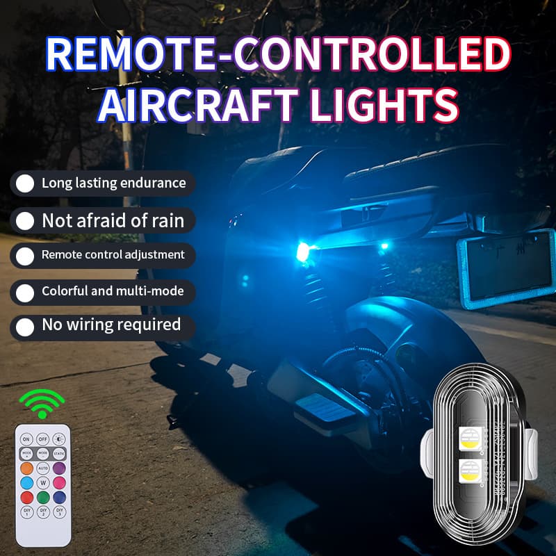 Cross-border Supply LED Strobe Light for Motorcycles and Electric Vehicles, Aircraft Light for Bicycle Tail Light, Riding Light, Rechargeable Pilot Light