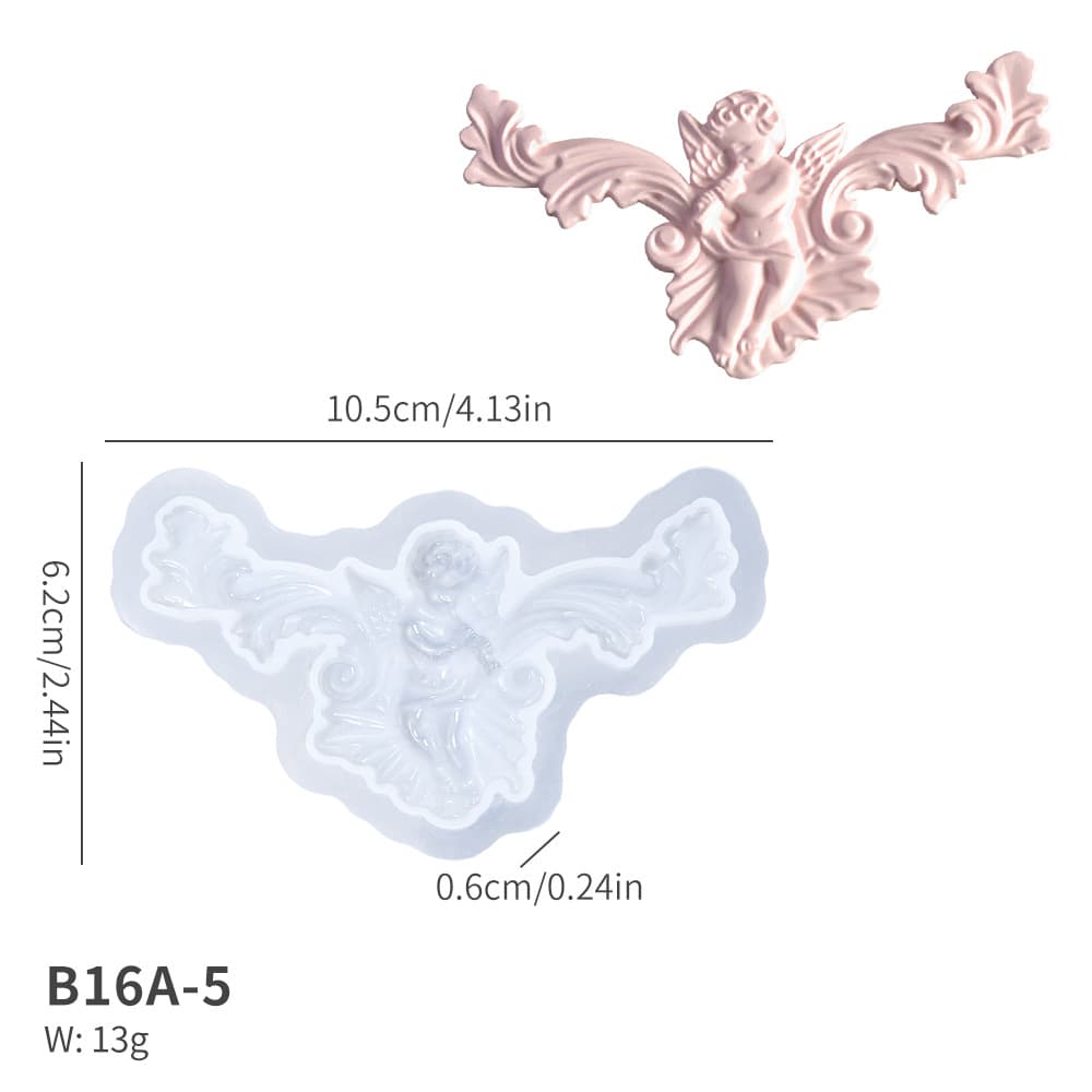 European Angel Pattern Relief Candle Decoration Silicone Mold DIY Creative Fondant Cake Decor Baking Silicone
