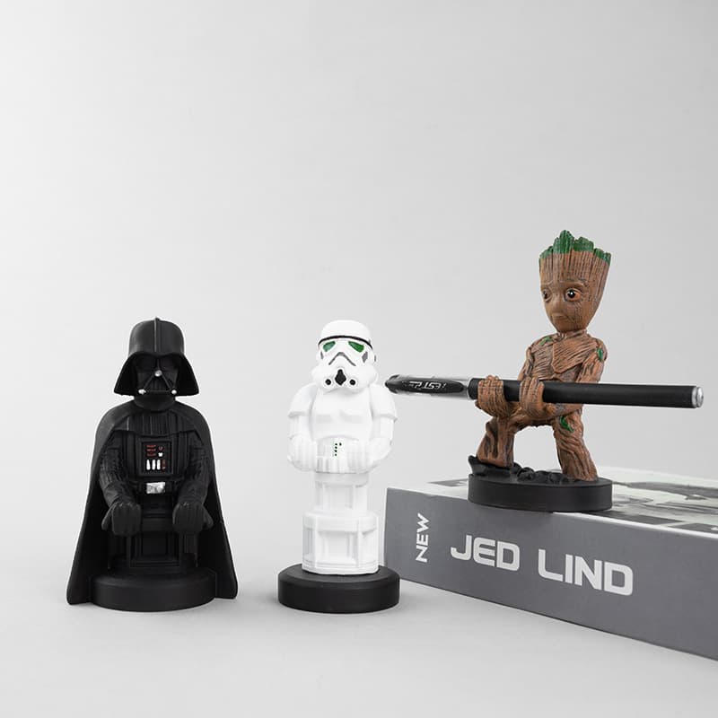 Groot, Darth Vader, and Stormtrooper Pen Holder Phone Stand Creative Desktop Ornament Gift for Friends and Colleagues