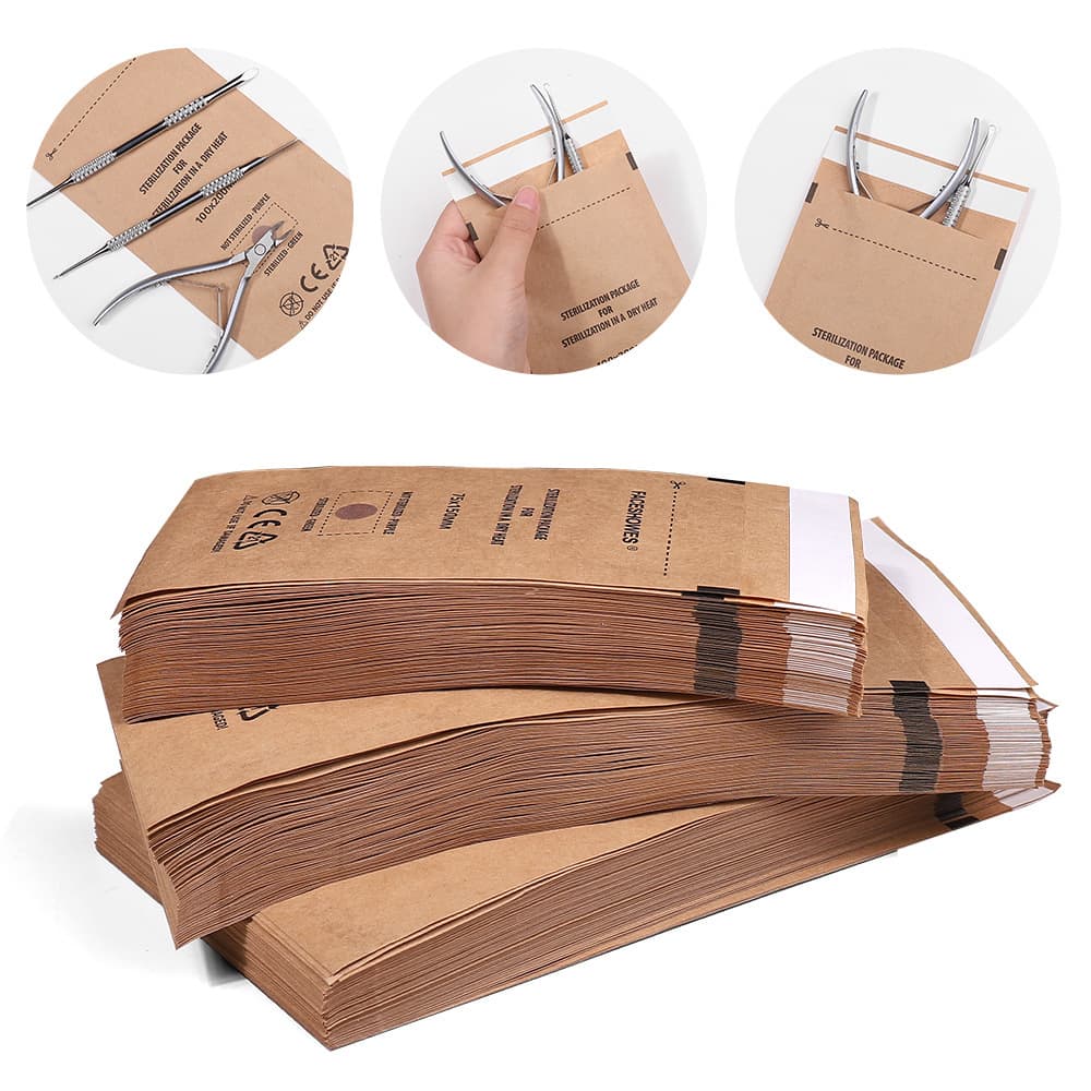Disposable Kraft Self-Sealing Sterilization Bag High-Temperature Dry Heat Nail Tool Sterilization Bag High-Temperature Kraft Paper Self-Sealing Sterilization Bag