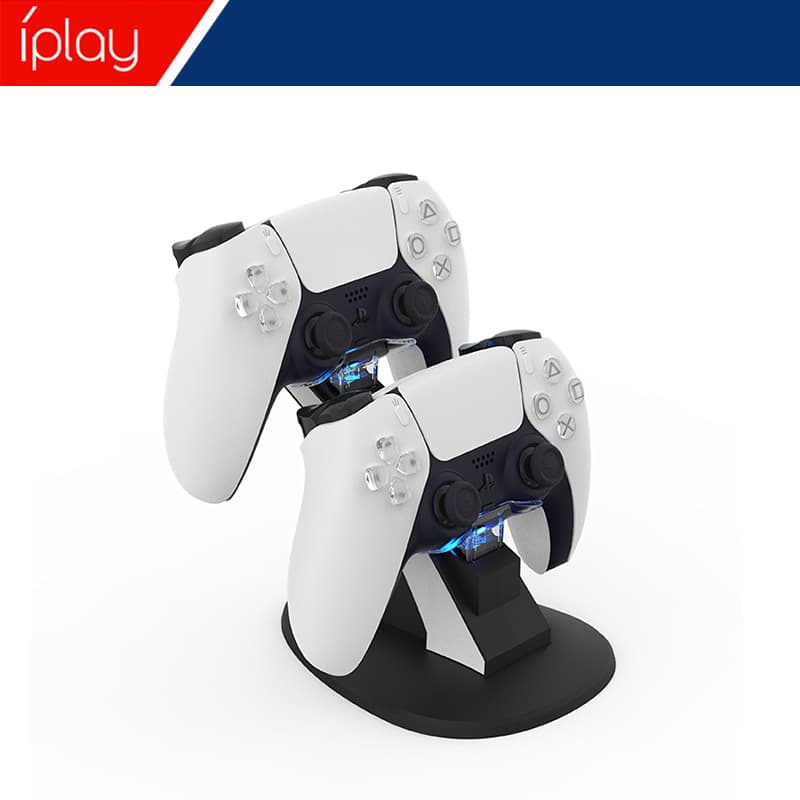 Factory Direct PS5 Controller Charging Station Dual Charger Dock with Blue Light for PS5 Game Controller