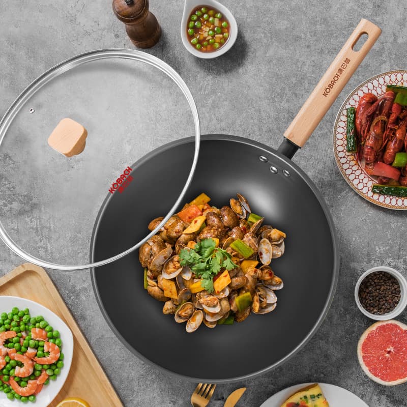 Kang Bach Carbon Steel Wok, Uncoated Cast Iron Pan, Home Anti-Rust Stir-Fry Pan, Round Bottom Traditional Iron Wok Wholesale