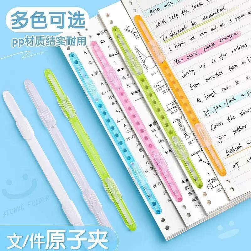 Loose-Leaf Binders Two-Hole Prong Fasteners Student Folders Test Paper Material Binding Strips Plastic Punch Binding into Books