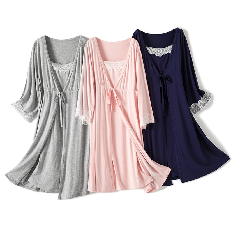 2023 Spring/Autumn New Maternity Modal Sleepwear Fashion Nursing Nightgown Set Postpartum Pajamas 2003