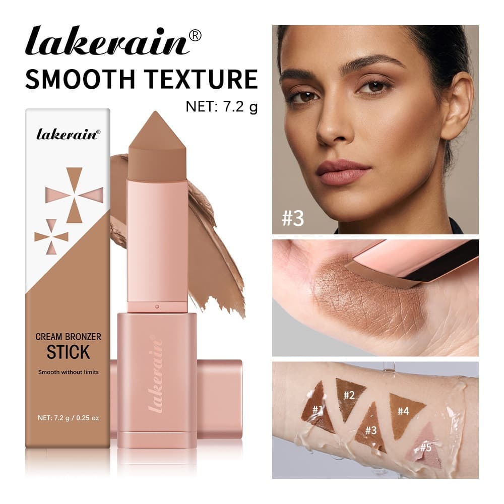 Cross-border Lakerain Triangle Cream Repair Stick Bronze European and American Makeup Stick Oxidation Moisture Lock Bronzer