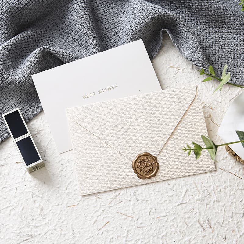 Thank You Card, Gratitude Blessing Birthday Greeting Card, Teacher Mother Valentine's Day Wax Seal Linen Texture Envelope Handwritten Card