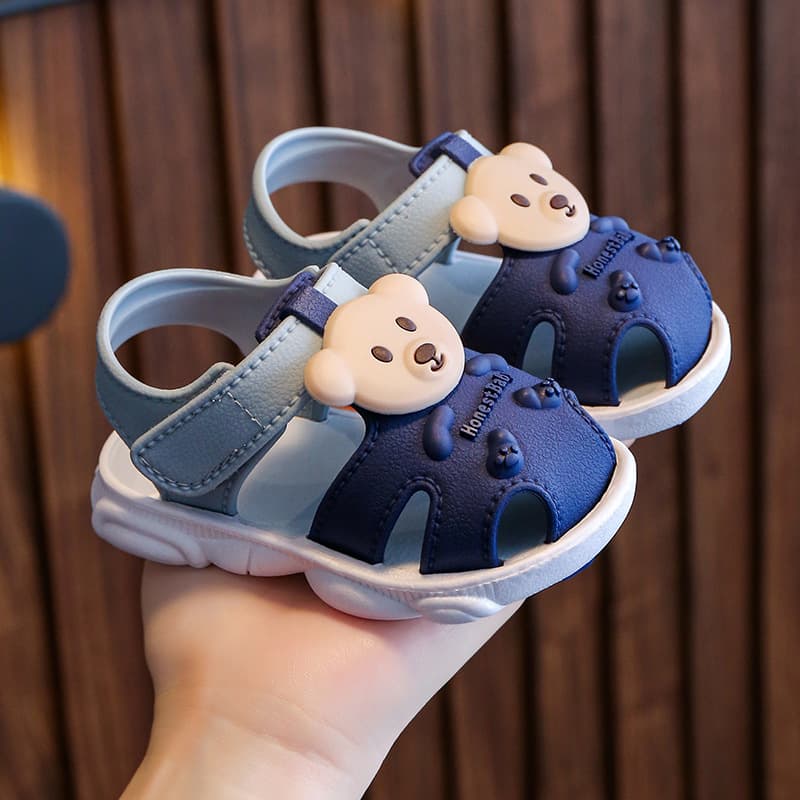 Children's Summer Sandals, Toddler Boys Open-Toe Walking Shoes, Soft Sole Non-Slip Plastic Baby Girls Sandals