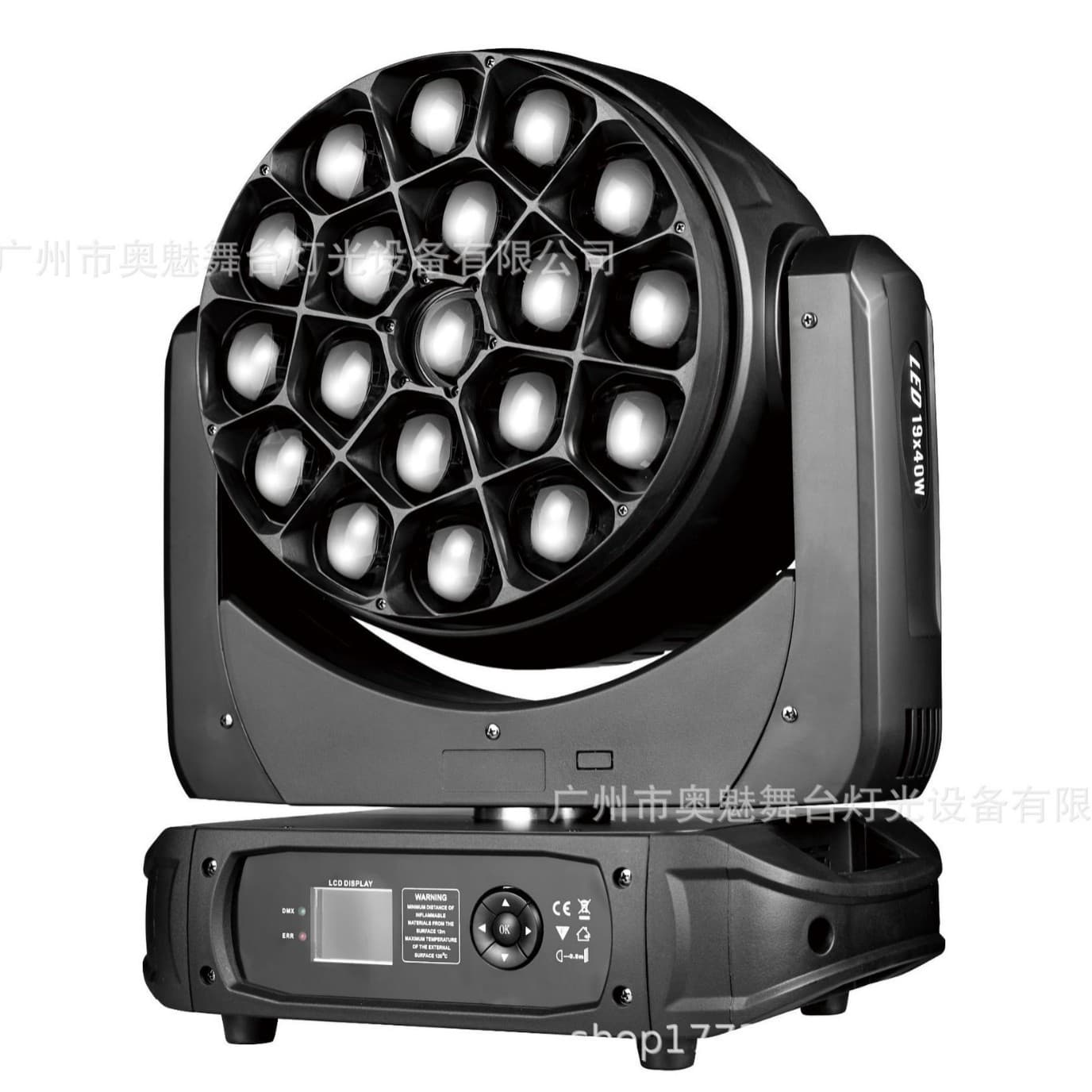 LED 19x40W Big Bee Eye Effect Kaleidoscope Stage/Wedding/Banquet Hall DMX Lounge Beam Moving Head Light