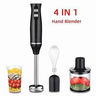 Cross-Border Factory Household 4-in-1 Handheld Blender, Immersion Blender, Meat Grinder, Egg Beater, Baby Food Blender Stick