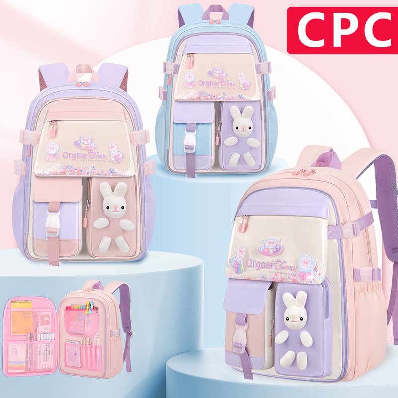 2026 New Cross-border Spine Protection Lightweight School Backpack for Girls Kids Students Wholesale