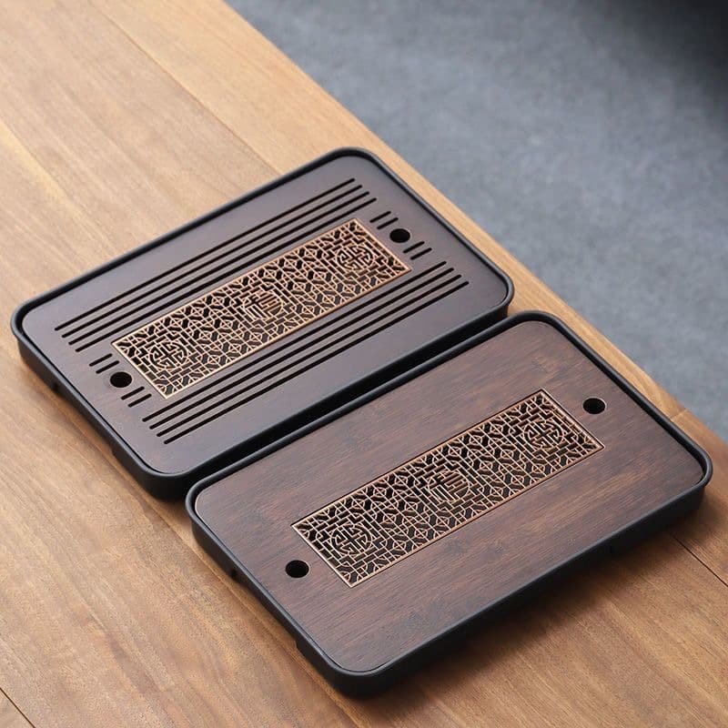 Portable tea tray, household bamboo dry brewing tray, new Chinese style water storage and draining tea table, tea set tray, simple Japanese style tea tray