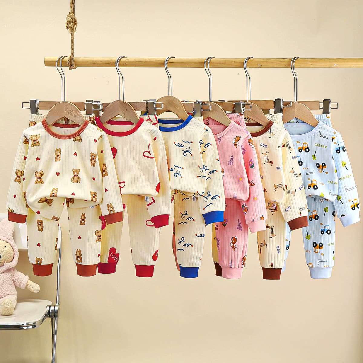 Children's Autumn Thermal Underwear Set, Baby Class A Innerwear, Boys' Warm Cotton Loungewear, Girls' Pure Cotton Home Clothes